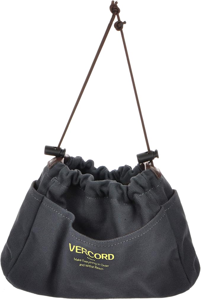 Vercord Canvas Handbag Organizers, Sturdy Purse Insert Organizer Bag in Bag, 10 Pockets Grey Small