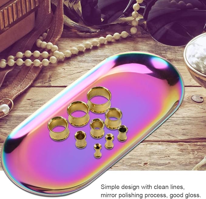 Nordic Storage, Nordic Style Rainbow S Stainless Steel Tray, Jewelry, Cosmetics & Cake Organizer for Desk & Home