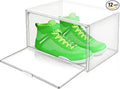 12 Pack Clear Shoe Boxes Plastic Stackable ‌Shoe Cabinet‌ with Acrylic Magnetic Lids Drop Side Sneaker Display Case for Closet, Entryway, Fits Men's or Women's Shoes up to Size 12.5