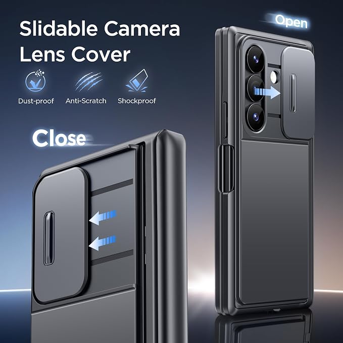 TONGATE Wallet for Z Fold 8 Ultra Case with Privacy Film & Stand, Black | 4-Card Holder, Anti Spy, Camera Cover, Full Hinge Protection Phone Case for Galaxy Z Fold 8 Ultra Office Business Outdoor