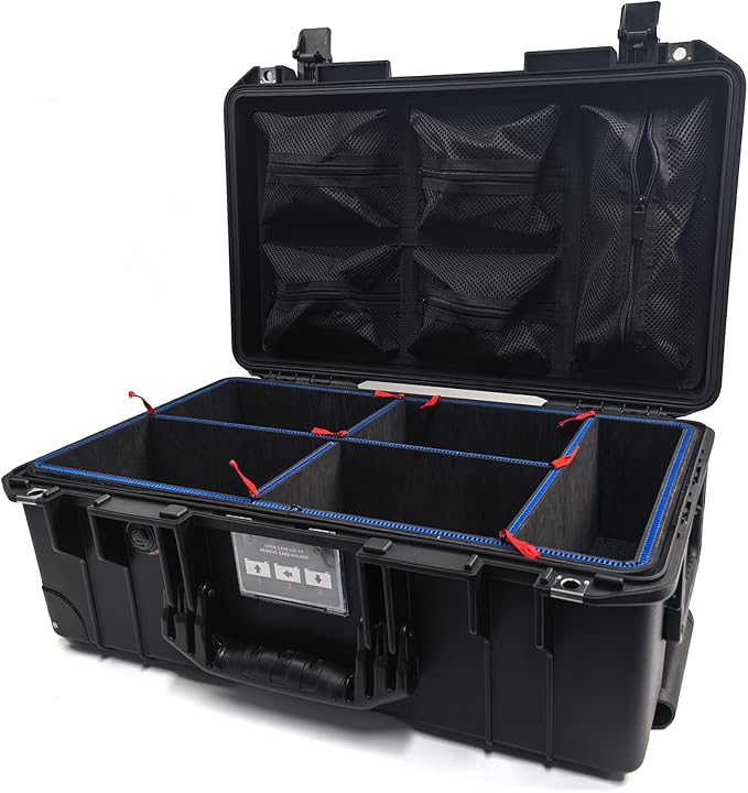 UPGRADED LAFENLIN Lid Organizer for Pelican 1535 Case [No More Clutter] - 5-Pocket Thick Mesh Panel for Photographers & Field Technicians, Installs with Screws & Hook and Loop, Secures Gear in Transit