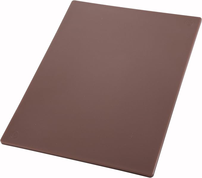 Winco Heavy-Duty Plastic Cutting Board, 15" x 20" x 1/2", Brown (Set of 6)