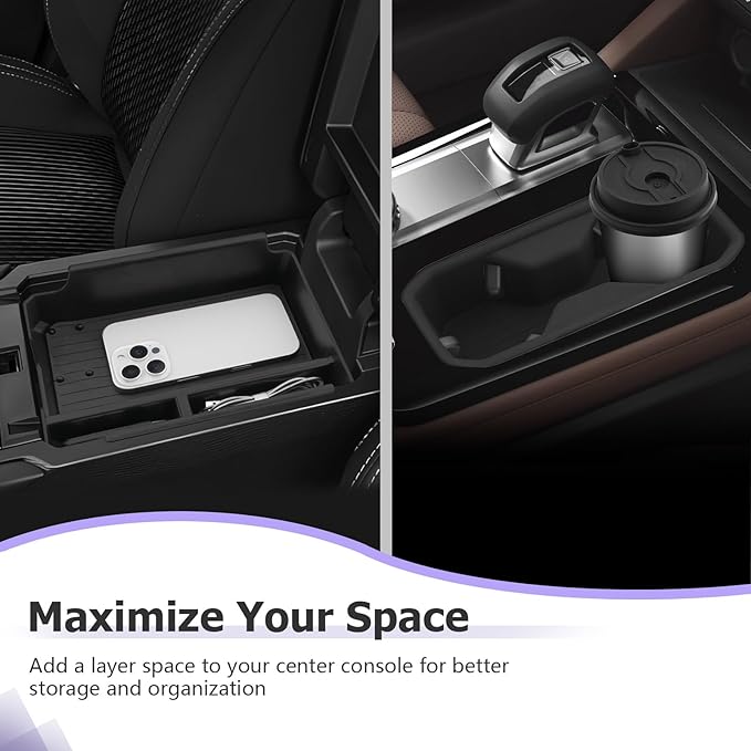 LUWU 2025 Outlander Accessories Compatible with 2025 Outlander Center Console Organizer Armrest Storage Box Tray Organizer Cup Holder Insert Drink Holder 2-Pack [NOT for 2025 Outlander PHEV&Sport]
