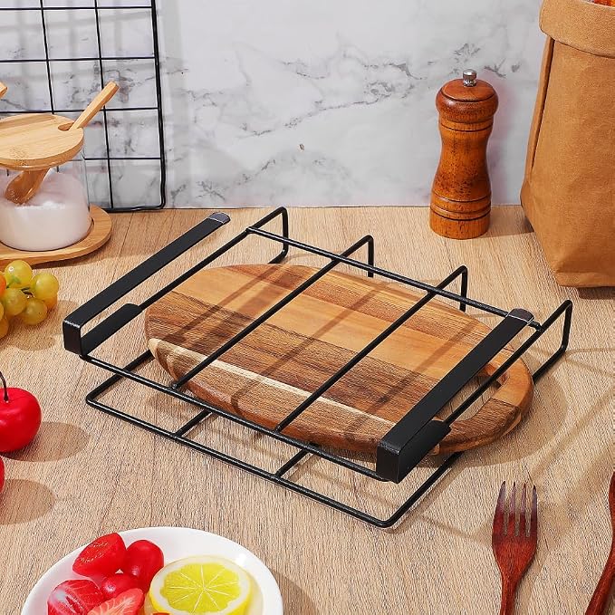 Housoutil Stainless Steel Under Cabinet Cutting Board Holder, One-Layer Chopping Board Holder, Space-Saving Rack for Countertop and Cabinet Door Storage