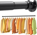 2 Pack Closet Rods for Hanging Clothes, 17-28 Inch No-Cut Stepless Adjustable Closet Rod, 1.3 Inch Heavy Duty Metal Closet Hanging Rod with Brackets, Closet Bar for Closet, Laundry Room, RV, Wardrobes