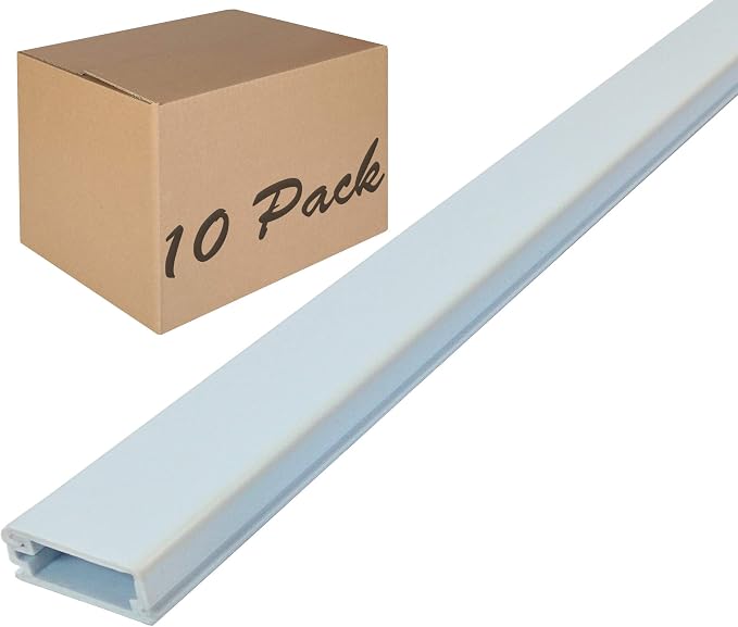 Electriduct Medium Latching Cable Raceway (500 Series) - 5 Feet - White | 10 Sticks (50 Feet Total)