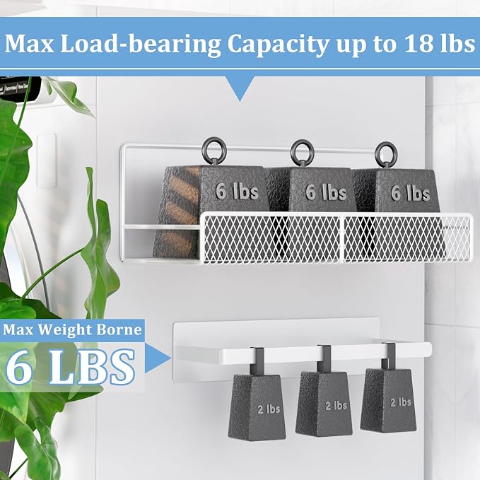 DTUQYX Magnetic Shelf for Washing Machine 4-Pack: Widen Magnetic Laundry Organizer (5"-6") with Hanger Organizer, Strong Magnet, Rust Proof, Heavy Duty Magnetic Spice Rack for Refrigerator (White)