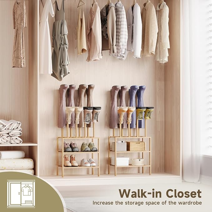 Detachable Boot Rack For Tall Boots Organizer,Outdoor Shoe Rack Storage | 3-Tier Multiuse Shoe Rack For Tall Boots,Closet Organizers And Entryway Storage,Suitable For All Seasons