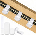 Cable Management Under Desk,Detachable Cable Management,Adjustable Hook and Loop Cable Ties,Reusable Cable Management Under Desk,Cable Clips Under Desk,20Pack(White)