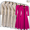 All Clear Garment Bags for Hanging Clothes, 55" (Set of 6) Dress Bags for Gowns Long, Plastic Dustproof Dress Garment Bag, Long Dress Bag with Zipper for gown, winter long coats, dance costume