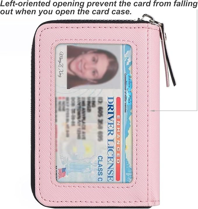 Credit Card Wallet, RFID Card Case Wallet, Zipper Card Cases Holder for Men Women, RFID Blocking, KeyChain Wallet, Compact Size Card Organizer Case for Women