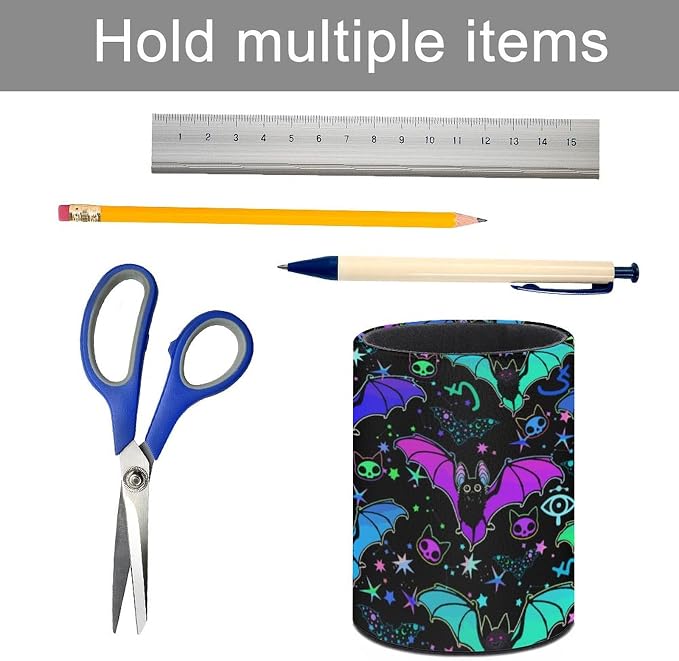 Magic Bat Pen Holder Pencil Cup for Desk Organizer | Cute Makeup Brush Holder PU Multifunctional Office Suppliesfor Decor Home Classroom School