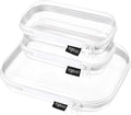 YQBRAO Clear Hard Shell Organizer Cases, 3-Pack, White | Rigid 1.2 mm clear PET organizers with multi-size design for travel, home storage, and everyday essentials.