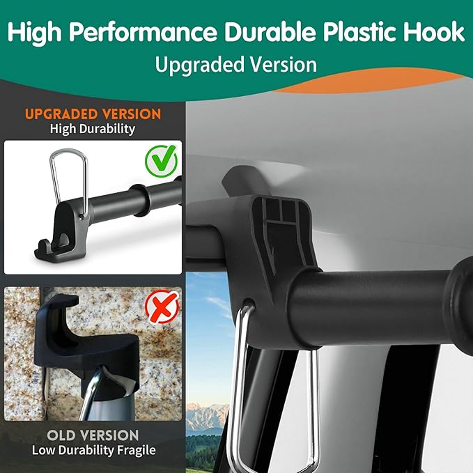 Car Clothes Hanger Bar 30-62 Inch Wrinkle-Free Garment Rack for Vehicles | Heavy-Duty Adjustable Car Clothes Rod with Anti-Slip for SUV, Truck & Sedan, Keeps Clothes Neat for Travel and Business Trips