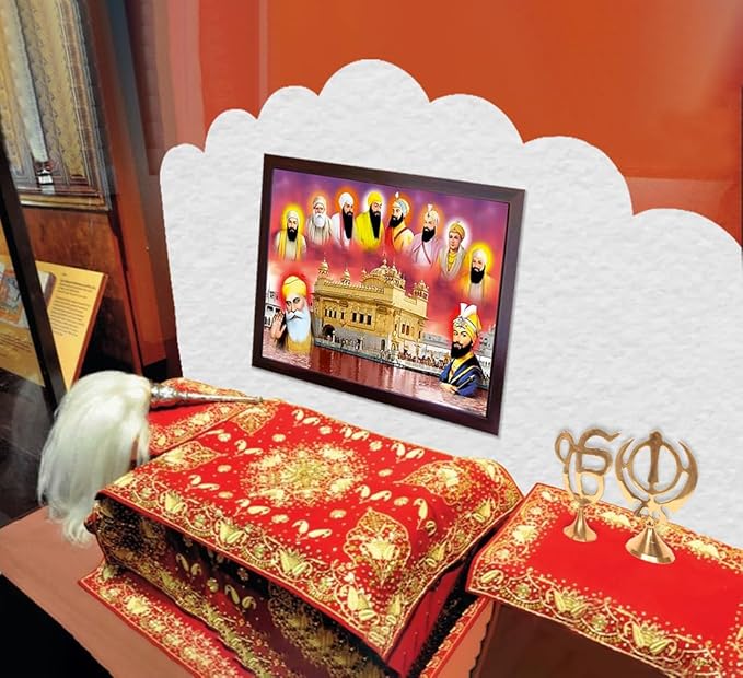 Lord Sikh Guru poster print with frame for Home Decor and Gifting Purpose (229-36)