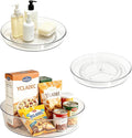 3 Pack Lazy Susan Turntable Organizer Pantry Cabinet 11.5" 10.6" | Pantry Organization and Storage Spice Rack Fridge Rotating Condiment Tray Spinner for Kitchen Bathroom Makeup Cosmetic Clear