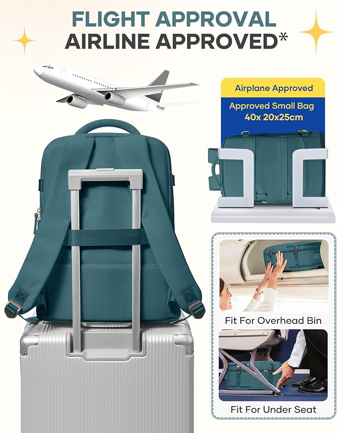 coofay Travel Backpack For Women Men Airline Approved Carry On Backpack Flight Approved Waterproof Sports Luggage Backpack Casual Daypack Small Hiking Backpack