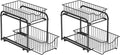 SONGMICS 4-Tier Pull Out Cabinet Organizers, Under Sink Organizer, Bathroom Organizer and Storage, Sliding Basket Drawers, Stackable for Kitchen, Bathroom, Ink Black UKCS017B02