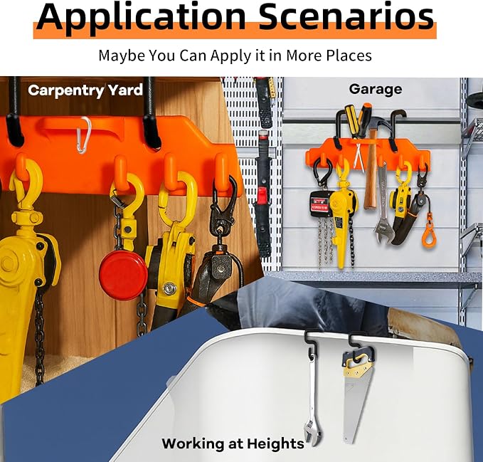 Lineman Tool Board, Line Work Tools Organizer, including 2PCS 3" and 2 PCS 4" Aerial Bucket Hooks, Truck Hook Bucket Organizer, for Trucks Tool and Lineman.
