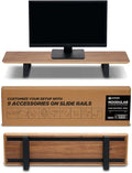 ULTRARM Moodular Wooden Monitor Stand Desk Organizer, Standard 33.4" Walnut | Customizable Organized Workspace, Aluminum Slide Rails, 10 Add-Ons Sold Separately: Storage Drawer, Tablet, Phone & More