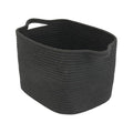 XUANGUO Woven Cotton Rope Storage Basket with Handles 13x10x9 inch Black | Woven cotton rope basket for shelves and closets. Perfect for toys, books, clothes, nursery storage and gift baskets.