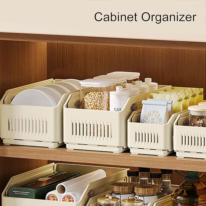 AYNEFY Retractable Storage Bin,Expandable Stackable Closet Pantry Organization Box Kitchen Fridge Drawer Container Foldable Storage Basket for Clothes Toys Books Snack Shoes