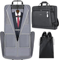 RAINSMORE Garment Bags for Travel Carry On Garment Bag for Hanging Clothes, Suit Bag for Business Trips with Shoes bag & Shoulder Strap, Waterproof Foldable Suit Luggage Bag for Men Women, Gray