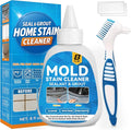 HouseMold Stain Cleaner Gel, 8 Fl Oz Washing Machine Cleaner with Brush, Mold Cleaner Gel for Front Loader Washing Machine Seal, Bathroom Grout, Kitchen Sink, Shower, Refrigerator Strip