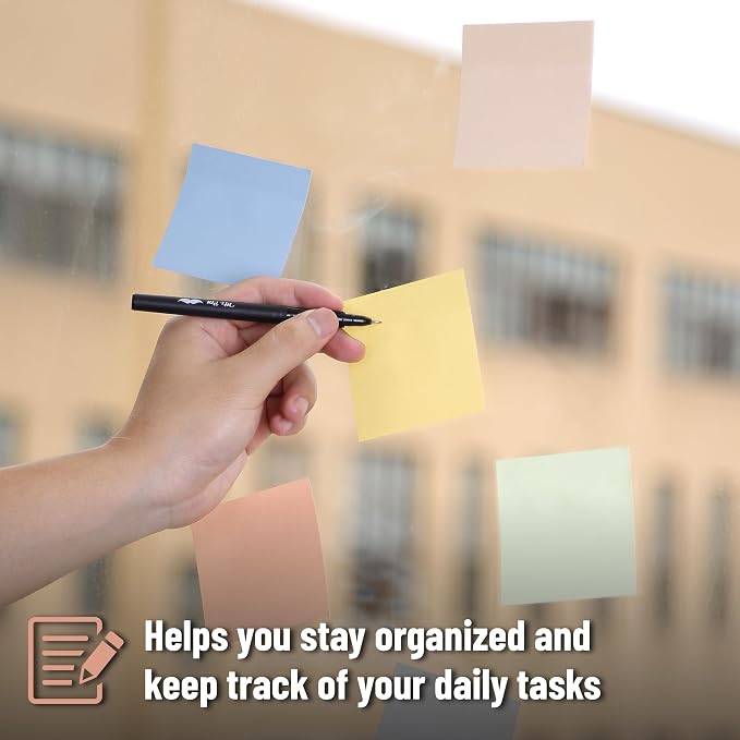 Mr. Pen- Sticky Notes, 3"x3", 12 Pads, 600 Sheets, Colorful | Sticky Notes Bulk, Self-Stick Note Pads, Perfect for Office, School, Home, Study & Organization