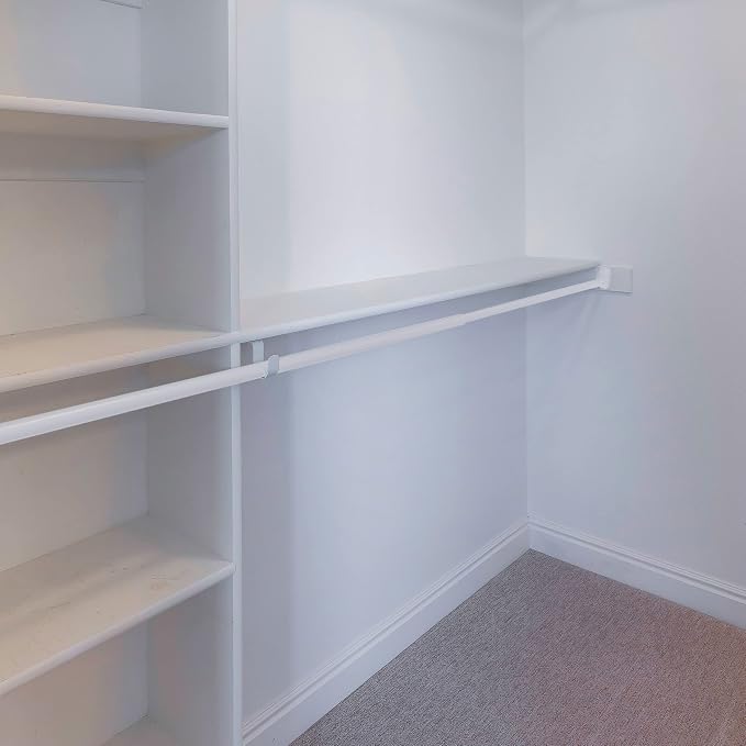 Adjustable Closet Rod, Steel 30 Inch to 48 Inch, 30 Pound Capacity, White – Design House, 205823