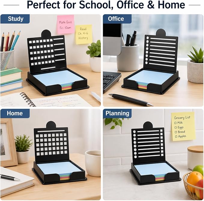 A Set Of Sticky Note Holder,Post It Note Holder,Containing 5 Different Templates And 1 Sticky Note Sticky Note Stencil,Sticky Note Dispenser,Sticky Note Organizer,Suitable For A Home Office To-Do List