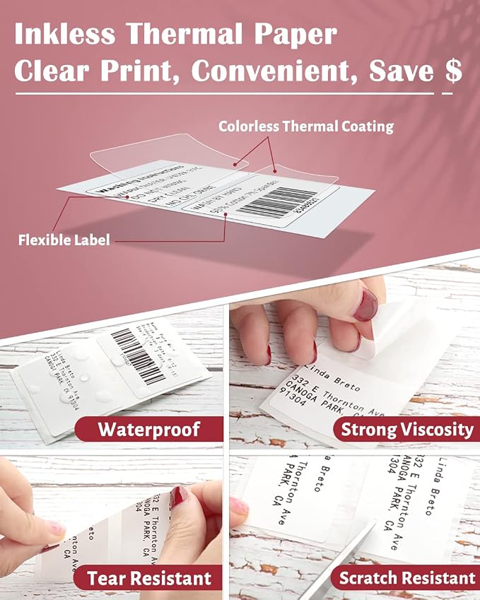 Phomemo Thermal Labels-for M110/M100/M220/M221/M108,1.57"x1.18"(40x30mm),Name Labels for Kids/School, 230 Labels/Roll, for Barcode/Address/Mailing/Logo/Business/Home | Square Name Stickers for Kids/School, 1 Roll, for Barcode/Address/Organization/Logo/...