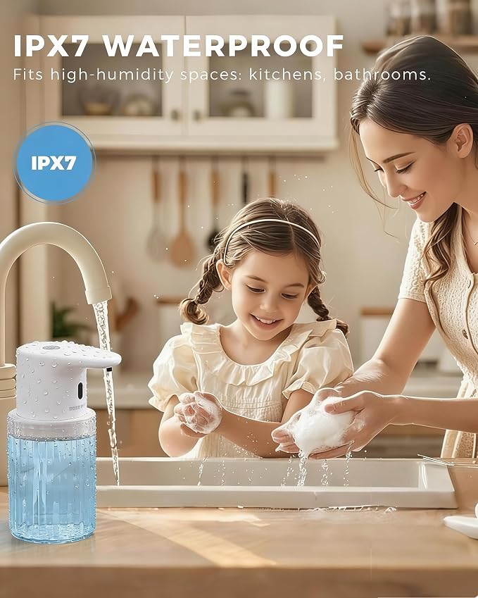 Automatic Soap Dispenser Touchless, USB Rechargeable for Kitchen & Bathroom | Hands Free Infrared Sensor, 3 Adjustable Soap Levels, IPX7 Waterproof, 10oz/300ML, for Hand Soap, Dish Soap&Lotion