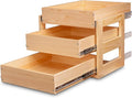 Mulush Pull Out Drawers For Cabinets, 23''W×21''D×19''H Soft Close Slide Out Wood Shelves Storage Organizer for Kitchen, 3-Tier, Finished, Heavy-Duty, Bottom Assembly