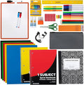 Trail maker Back to School Supplies 60 Piece Bundle Kit for Girls, Boys, Kids, Back to School Supply Box Set Includes Notebooks, Folders, Composition Book, Headphones, Ruler, and More