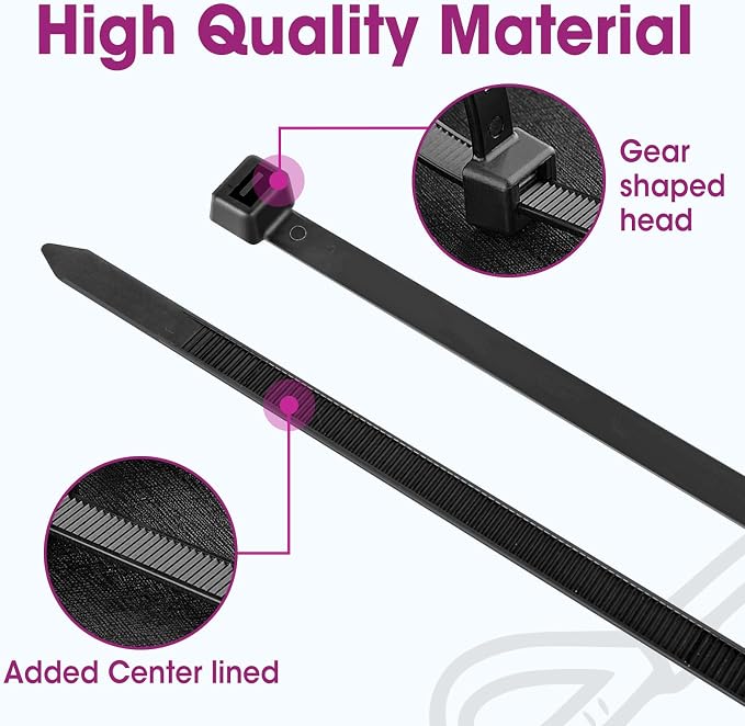 400 PCS Zip Ties 24 Inch Heavy Duty, Large Cable Ties 500lbs Tensile Strength, Black Zip Ties for Indoor and Outdoor Use, UV Resistant Wire Ties