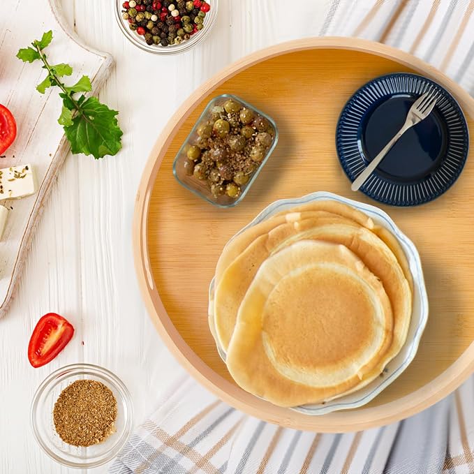 10in Bamboo Lazy Susan Organizer Turntable for Cabinet,Pantry&Table Top - Spin Storage Tray for Kitchen Countertop | Swivel Tray for Spice,Jars & Canisters