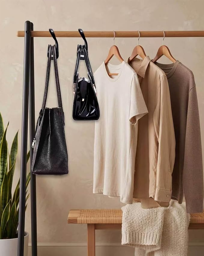 Purse Hanger Closet, Bag Hanger 11PCS Purse Holder for Closet Backpack Hanger Hook for Organizer Storage Purses Tote Bag Backpacks Handbags(Black)