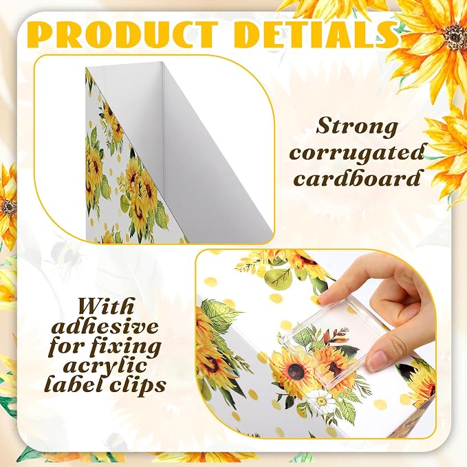 AmazingSpark Sunflower Magazine File Holder Decorative Set of 4
