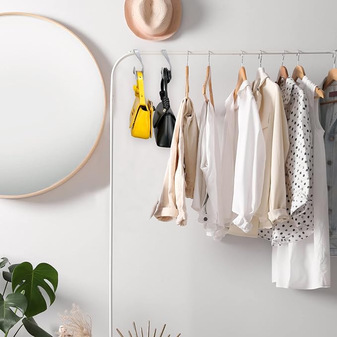 Maitys 18 Pcs Purse Hanger Hook Acrylic Bag Rack Holder for Bag Hanger Handbag Tote Hook Closet Organizer Storage Over The Closet Rod Backpacks Satchels Crossovers Tote (Gray)