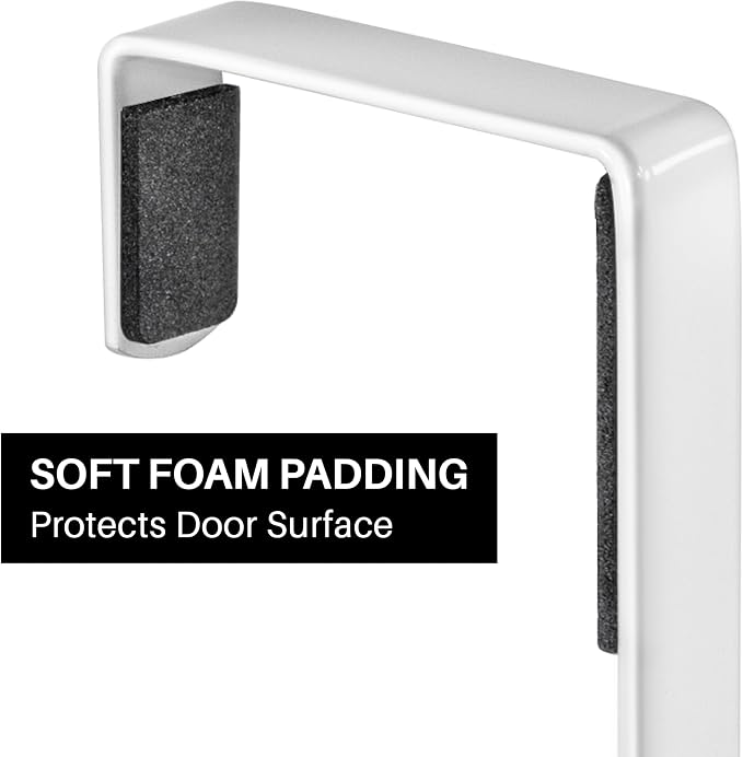 LYNK Professional® Home™ Over the Door Hooks - 9 Hook – Over the Door Coat Rack - Over the Door Hanger - Hanging Towels or Clothes - Bathroom, Bedroom, Laundry Room - Lifetime Ltd. Warranty, White