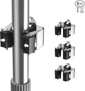 Broom Holder Wall Mount – 3 Pack Broom Rack with Star Shaped Rubber Rollers & Nickel Plated Brackets for Strong Grip and Long Life – Ideal for Garden Tools Organization