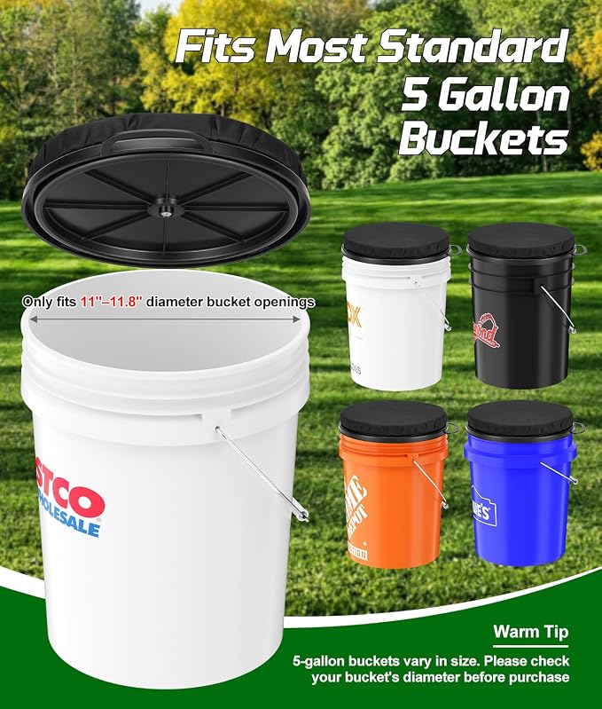 PAHTTO 5 Gallon Bucket Seat,Tool Organizer Bag & Bucket Seat Lid | Silent 360° Swivel Bucket Chair, for Camping, Fishing, Gardening, Yard Work, Hunting(Bucket and Tools Not Included)