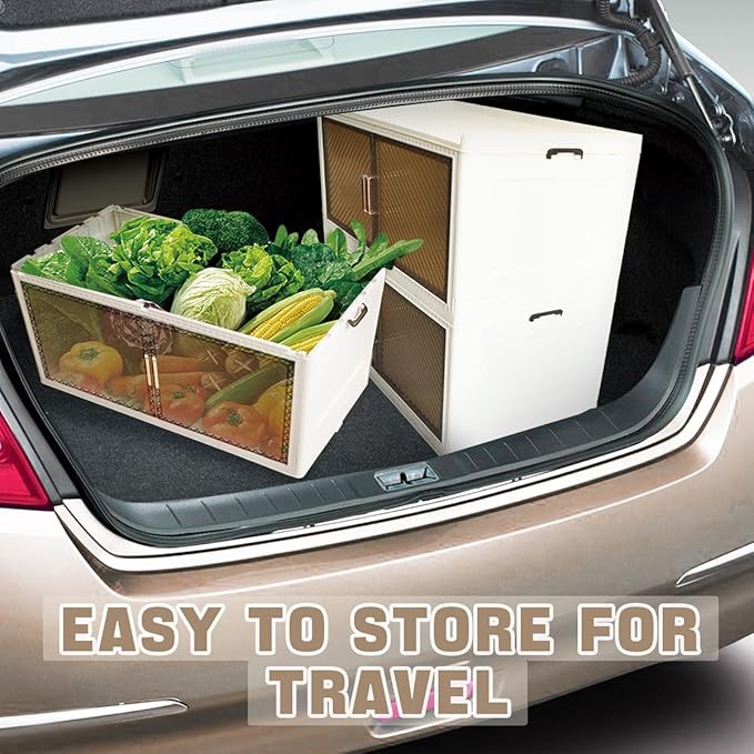 5900QT Stackable Storage Bins with Lid,147Gal Closet Organizers and Plastic Cabinets Shelves, Collapsible Drawers, Foldable Boxes with Wheels for Home Office, 3Pack (Clear Door, 39inch)