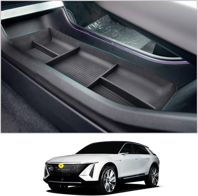 CDEFG for 2025 2026 Cadillac Lyriq Center Console Organizer 2023 2024 2025 2026 Lyriq Lower Floor Console Tray for 2023-2026 Cadillac Lyriq Accessories Under Console Storage Box