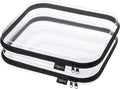 YQBRAO Clear Hard Shell Storage Organizer Set, 2-Pack, Black | Two large rigid PET organizers for electronics, travel, office and everyday organization
