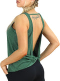 icyzone Women's Open Back High Neck Workout Athletic Gym Tank Tops