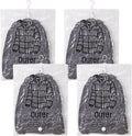 Hanging Vacuum Storage Bags 4Pcs 26 x 43 Large Vacuum Storage Bags Clear Compression Vacuum Seal Bags Space Saver Vacuum Storage Bags for Clothing, Suits and Coats Hanging Vacuum Storage Bags