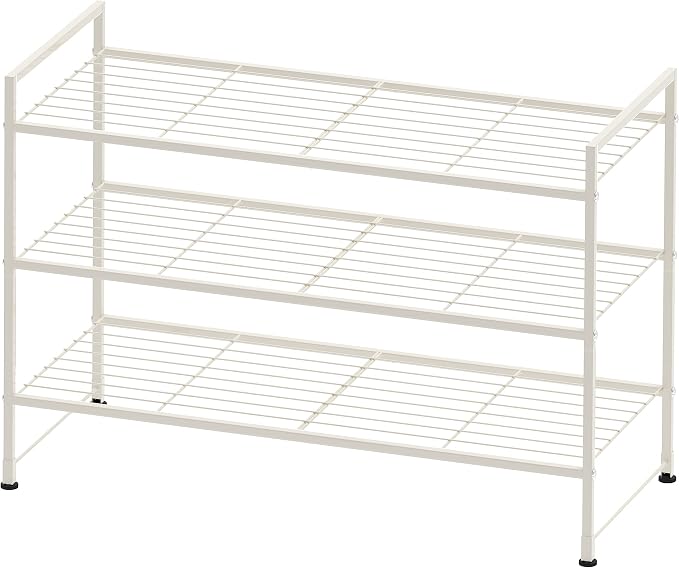 Simple Houseware 3-Tier Stackable Shoes Rack Storage Shelf, White