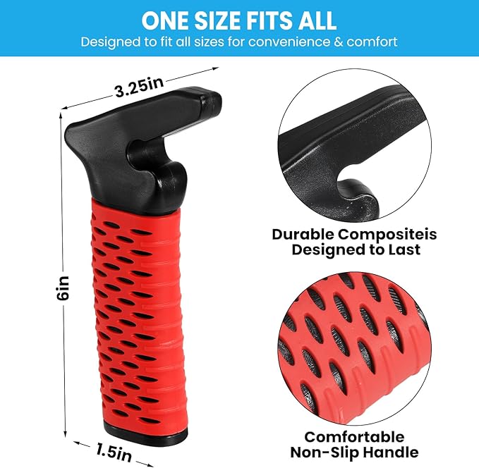 CAidRE 2 Pack Car Door Handle for Elderly, Car Handle Assist Support Handle, Portable Mobility Aids for Getting Out of Car, Auto Grab Cane for Seniors and Handicapped (Red)